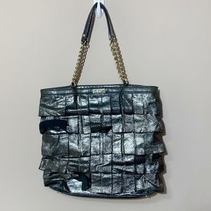 Unique metallic grey Kate spade purse
